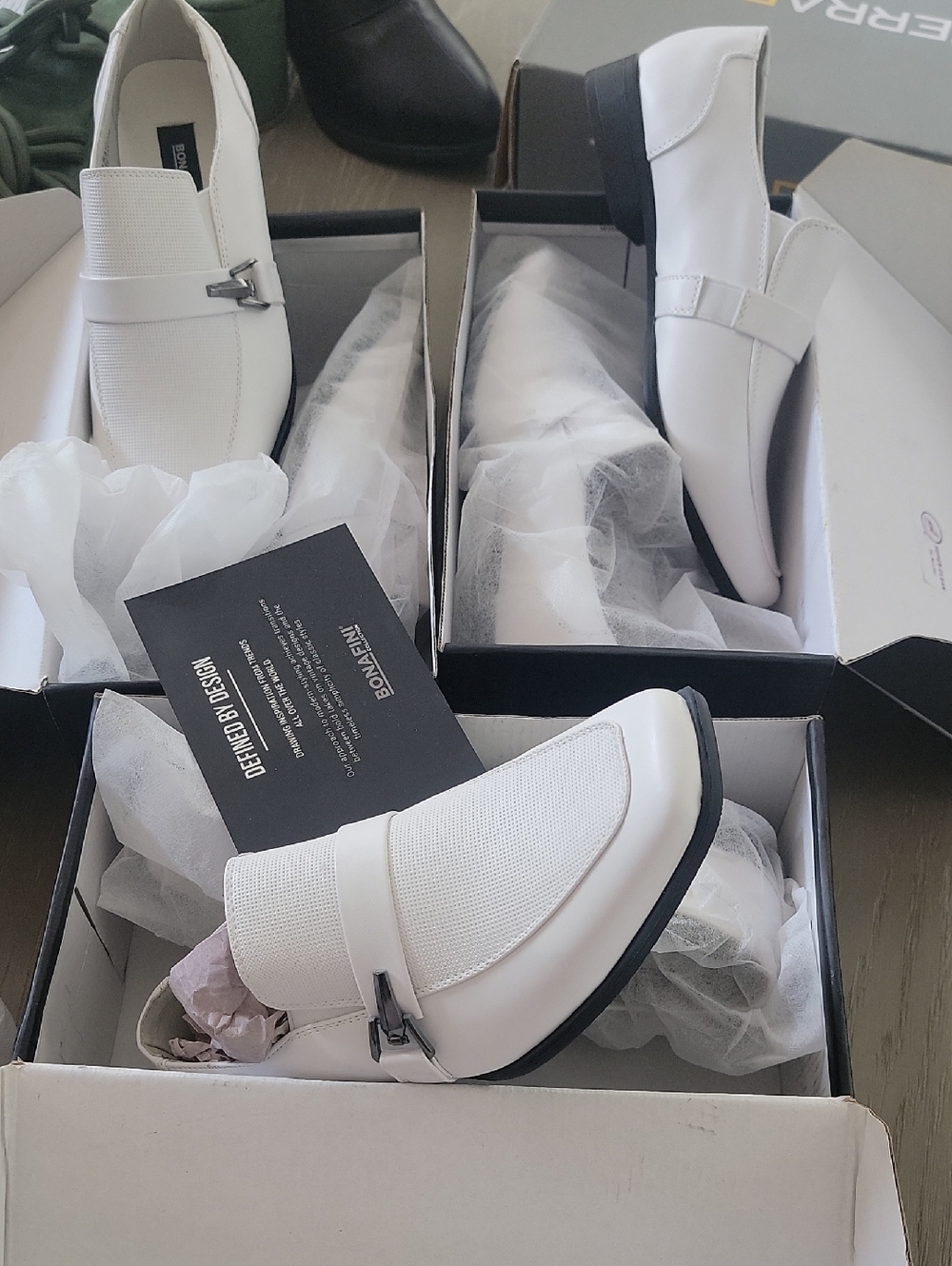 Men's White Buckle Slip-On Loafers - Picture 5 of 7